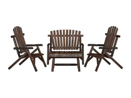 4-piece garden furniture set in solid spruce wood OWEQ83596
