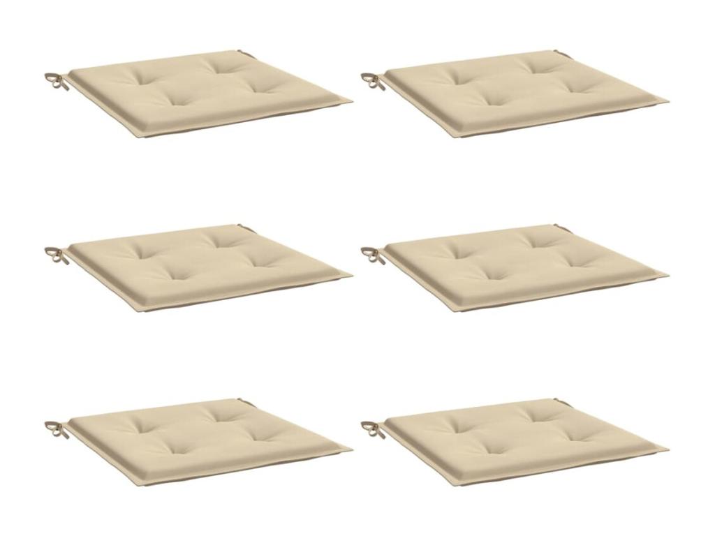 6-piece beige garden chair cushions, 50x50x3cm, Lumenao fabric TTVY26666
