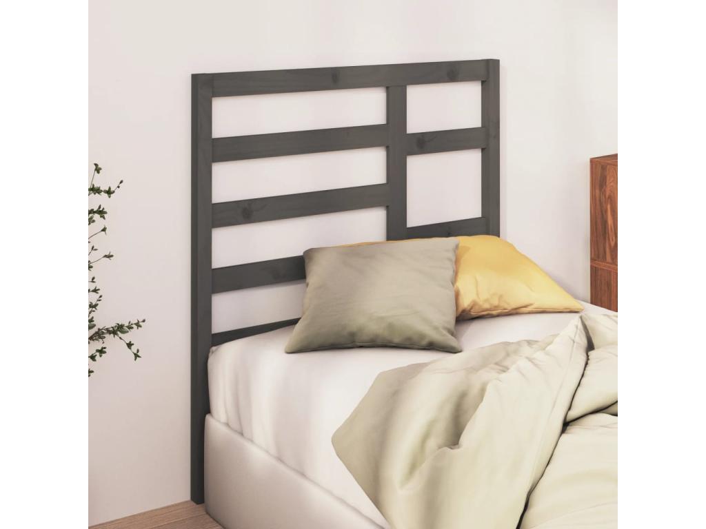 Grey Headboard 81x4x104 cm Solid Pine Wood OFWW13270