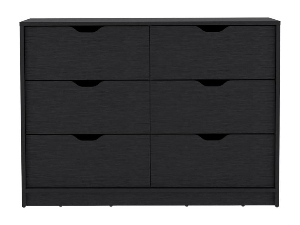 Ventoriq melamine chest of drawers with 4 drawers and metal runners, 77.9 cm x 107.1 cm x 41.3 cm, Black, YQWX22623