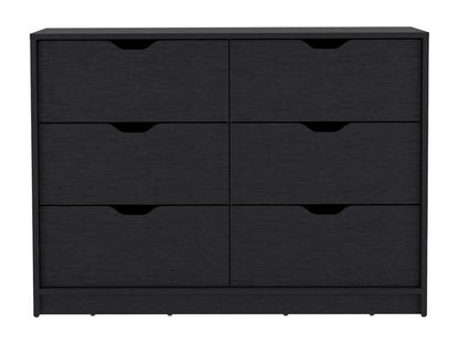 Ventoriq melamine chest of drawers with 4 drawers and metal runners, 77.9 cm x 107.1 cm x 41.3 cm, Black, YQWX22623