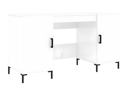 Glossy white desk 140x50x75 cm Engineered wood HSPE42987