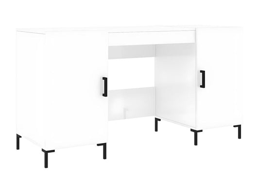 Glossy white desk 140x50x75 cm Engineered wood HSPE42987