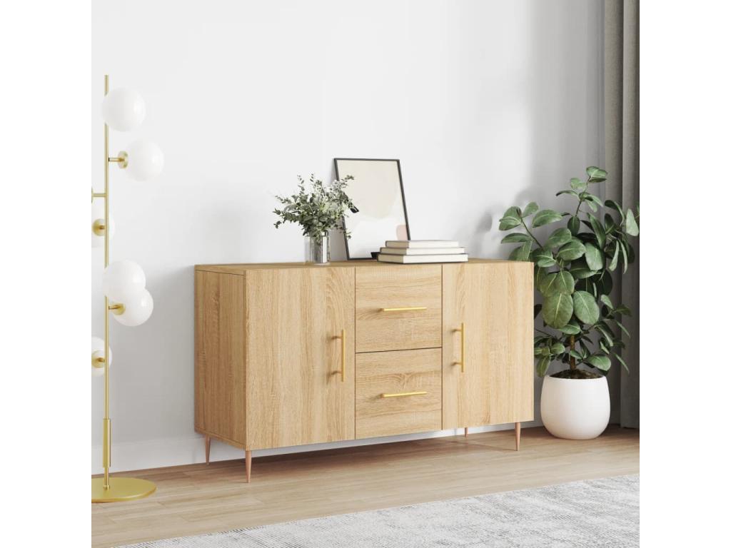 Ventoriq oak sideboard 100x36x60 cm engineered wood EZOO72060