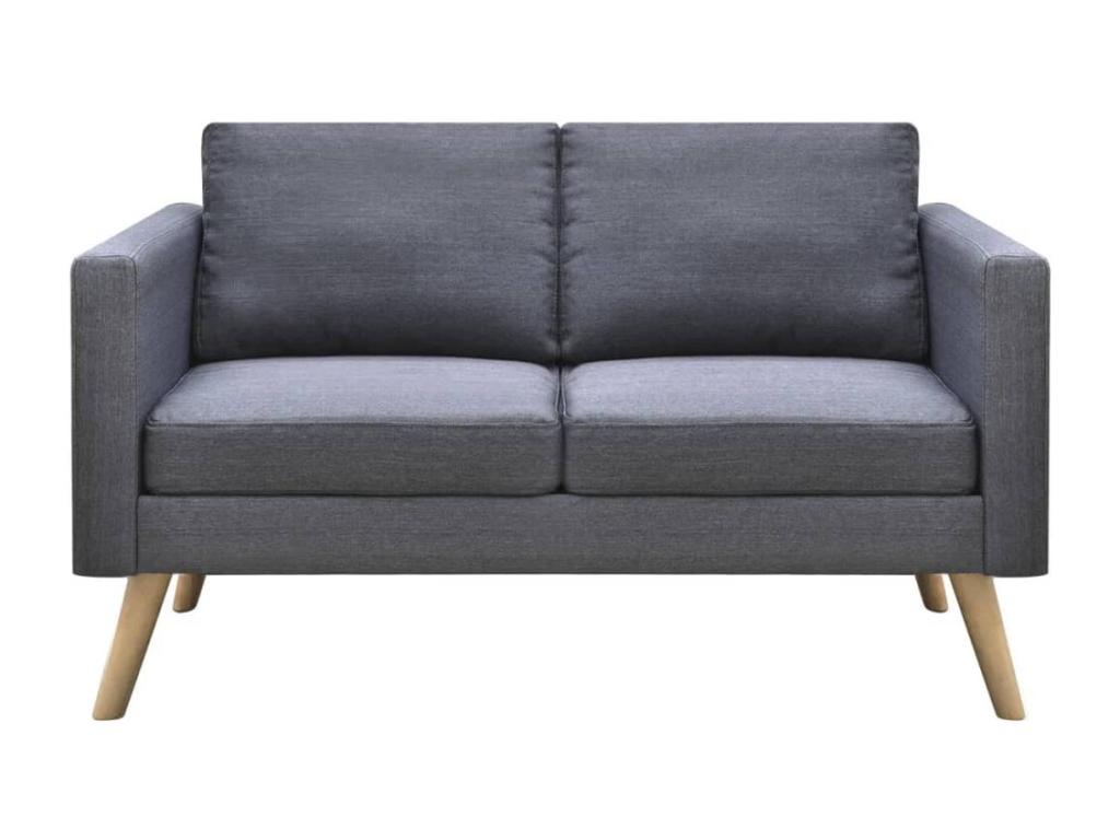 2-seater sofa in grey fabric, 116x70x73 cm, 02 0020185 WTSG29553