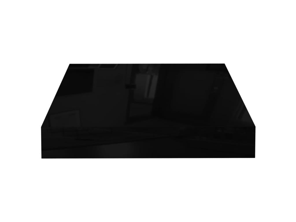 Floating wall shelf, glossy black, 23x23.5x3.8, MDF, NBEM41466