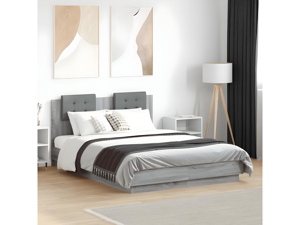 Bed frame without mattress Lumenao gray 135x190 cm KKZH07091