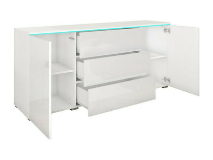 Ventoriq 142 Chest of Drawers, Oak Finish, with Drawers and Doors, 3 Drawers, 66x150cm, HZBS17365