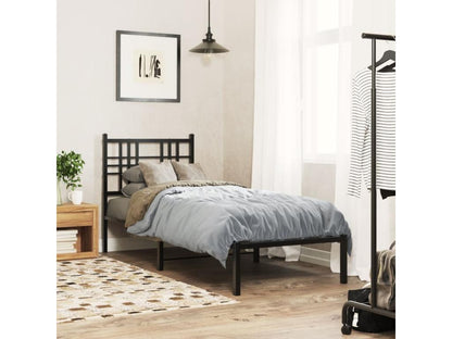 Metal bed frame without mattress, with black headboard, 75x190 cm, CPCO88607