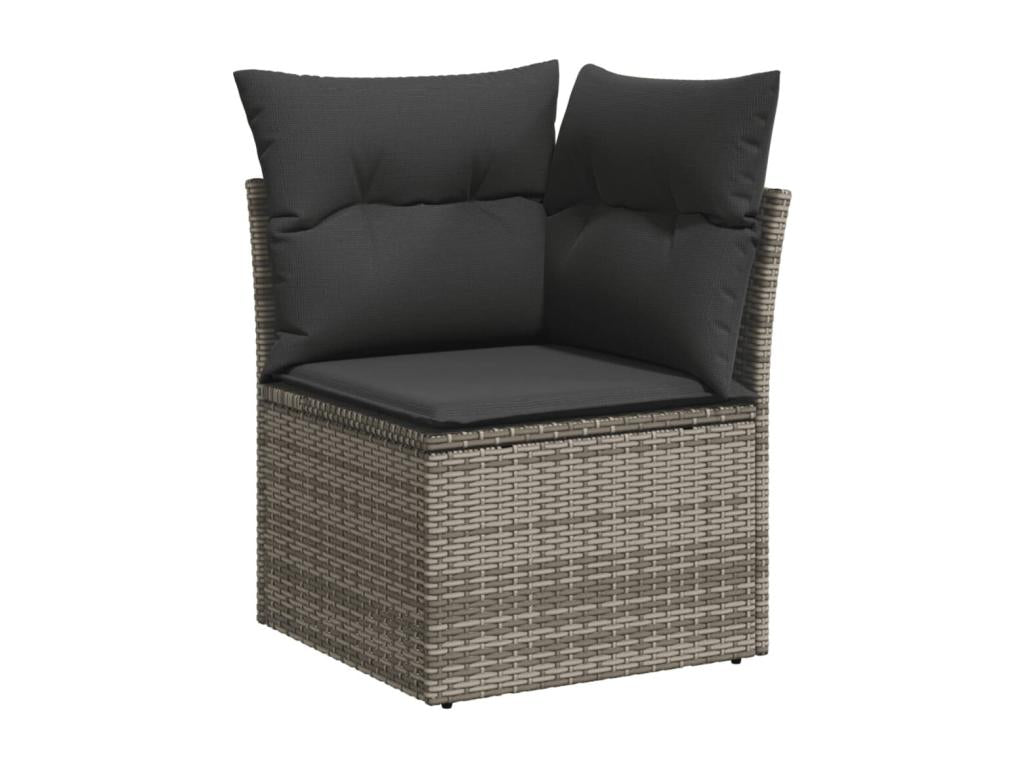 Garden furniture set with cushions, 10 pieces, grey woven resin ALCJ27329
