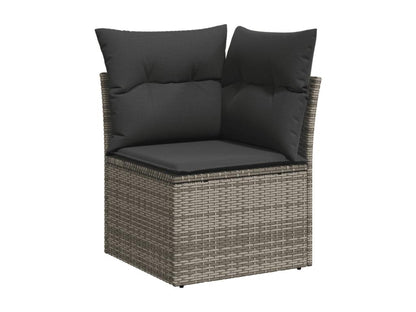 Garden furniture set with cushions, 10 pieces, grey woven resin ALCJ27329
