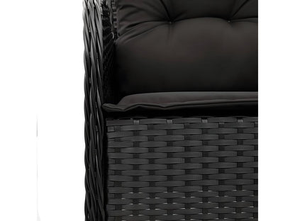 9-piece garden dining set with black resin wicker cushions JWUH64403