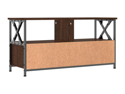 Brown oak TV stand 90x33x45 cm engineered wood and iron IMNP76965