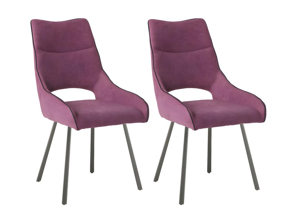 Ventoriq - Set of 2 Fabric Chairs, Purple ESWD86706