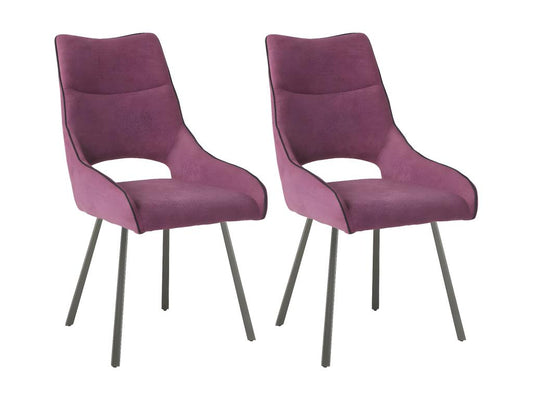Ventoriq - Set of 2 Fabric Chairs, Purple ESWD86706