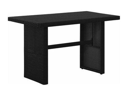 3-piece garden furniture set with cushions, black woven resin, BEZU81529