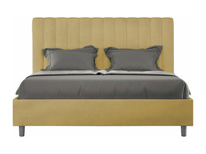 Ventoriq NCRN79639 Upholstered Bed without Slatted Base 160x200 Ochre Microfiber