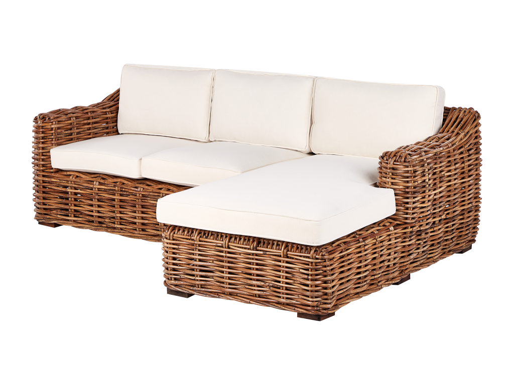 Ventoriq 3-Seater Corner Garden Sofa, Right-Hand Facing, Natural Rattan KHHX32553