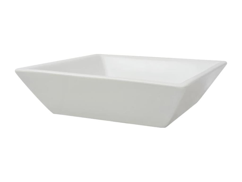 Square ceramic washbasin, white, 41.5 x 41.5 x 12 cm, 02 0002531 PFYT12007