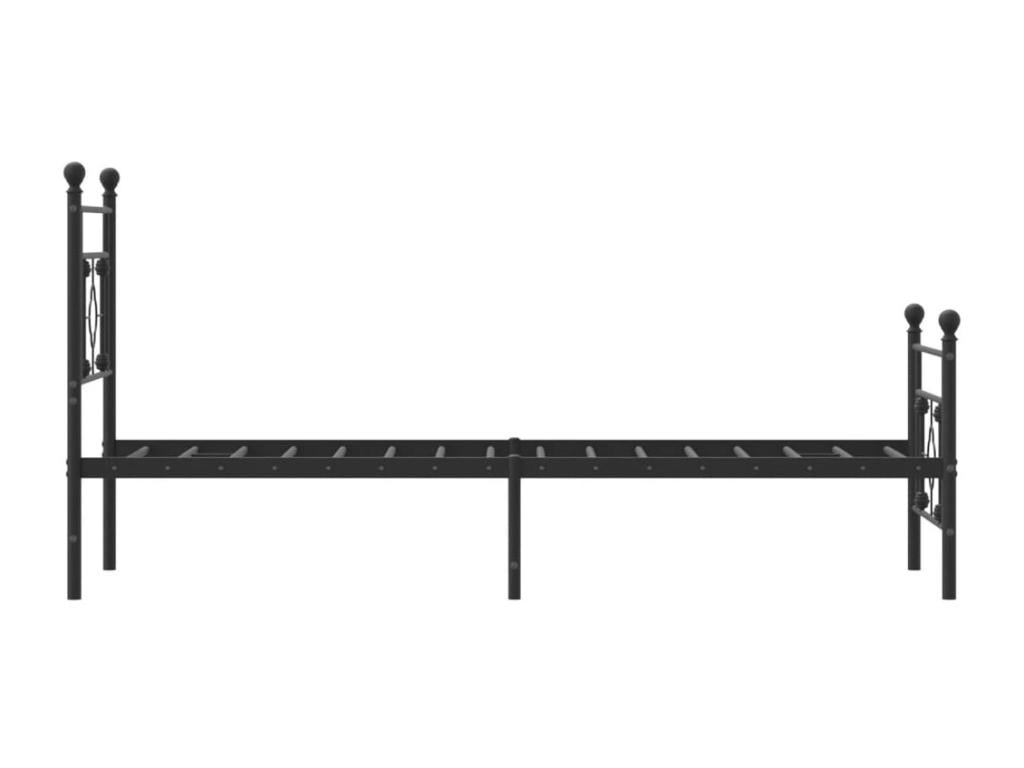 Metal bed frame with headboard/footboard, black, 75x190 cm WPPH22308