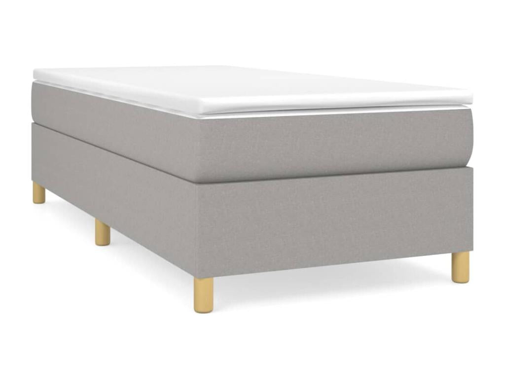 Bed frame without mattress, light grey, 90x200 cm, fabric BBCG58342