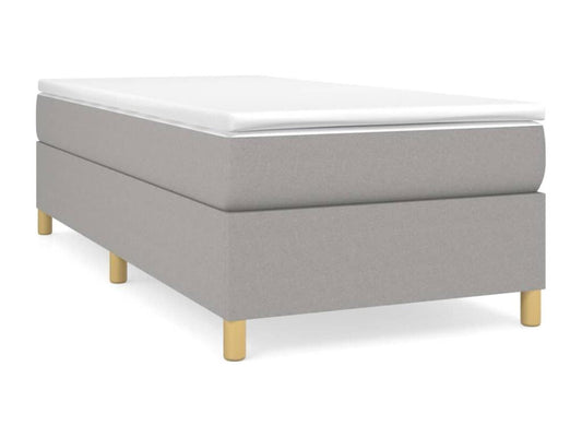Bed frame without mattress, light grey, 90x200 cm, fabric BBCG58342