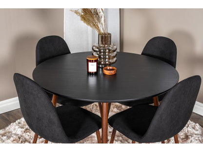 PlazaBLWA100 black table and 4 Ventoriq black chairs set. DCEI71694