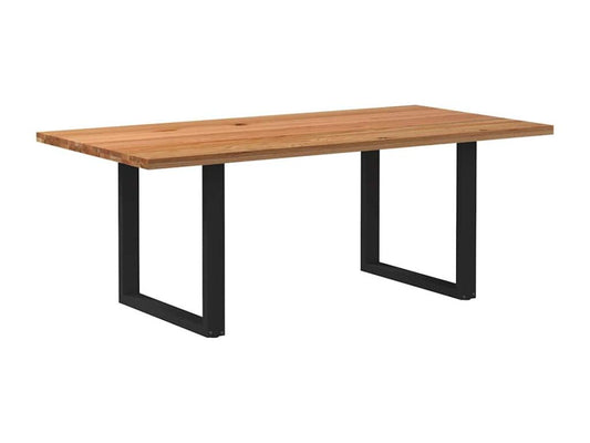 Light brown rectangular solid oak dining table GAZS79804