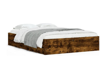 Smoked oak bed frame and drawers, 120x190 cm, engineered wood ASHT83628