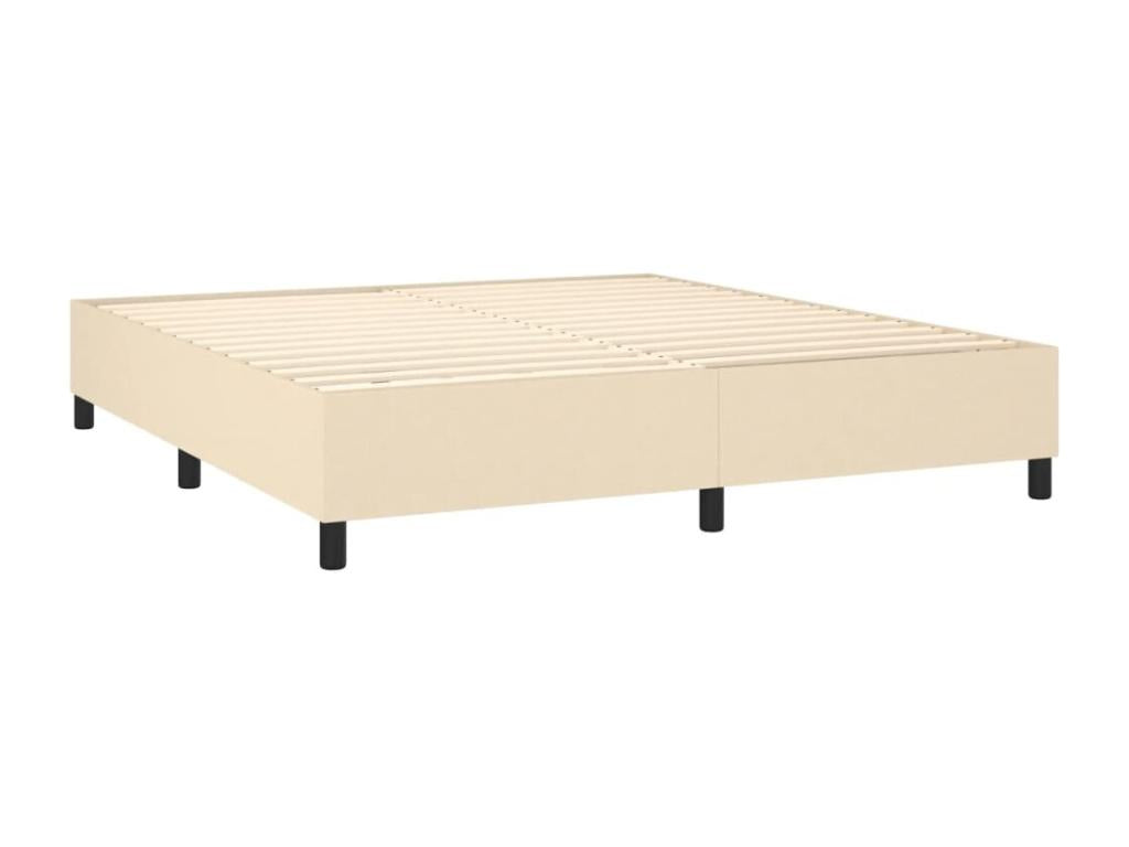 Ventoriq bed base with mattress and LED lighting, Cream, 160x200 cm, Fabric KDXO85068