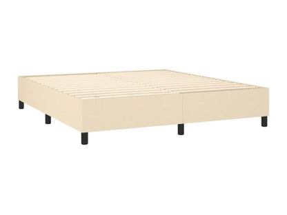 Ventoriq bed base with mattress and LED lighting, Cream, 160x200 cm, Fabric KDXO85068
