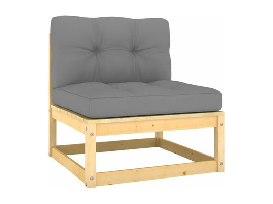 13-piece garden furniture set with cushions, solid pine wood, YQOQ35360