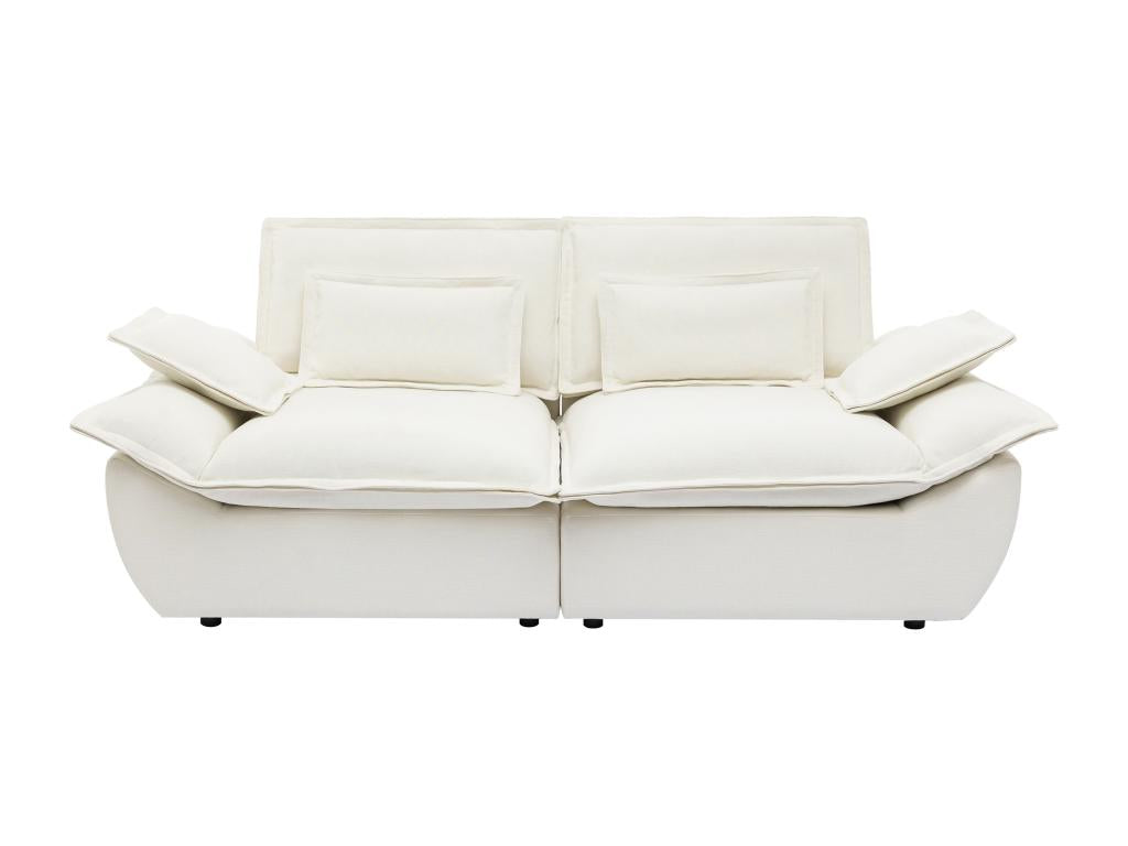 Ventoriq DMAQ65738 Ivory Mottled Fabric 3-Seater Sofa
