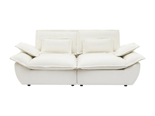 Ventoriq DMAQ65738 Ivory Mottled Fabric 3-Seater Sofa