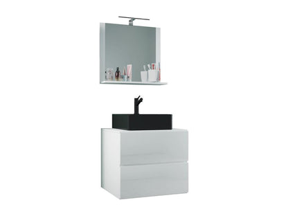 Ventoriq 3-piece bathroom vanity set, Lendas BL sink, 60cm wide, M drawer, white, NBAF75461