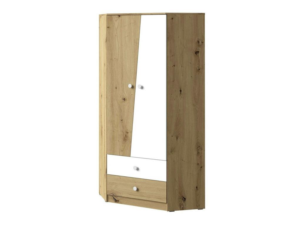 Ventoriq 101 Corner Cabinet, White - Oak, Ventoriq 191x87x87cm, Number of shelves: 3, WGBV83302