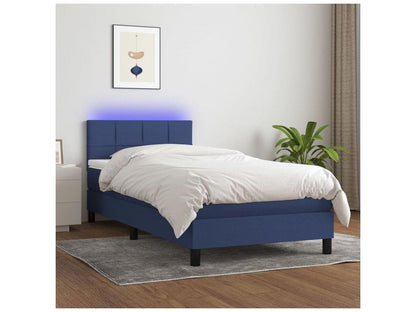 Ventoriq bed base with blue LED mattress 100x200 Fabric ZKKW04520